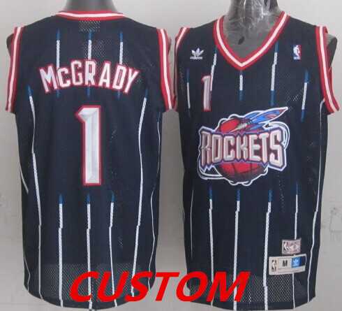 Men & Youth Customized Houston Rockets ABA Hardwood Classic Swingman Navy Blue Jersey->customized nba jersey->Custom Jersey
